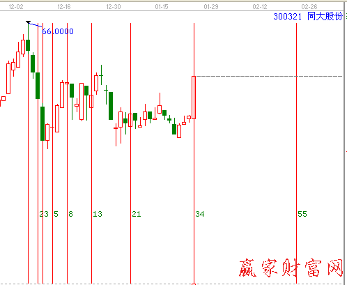 同大股份300321江恩費(fèi)氏時(shí)間循環(huán)線圖