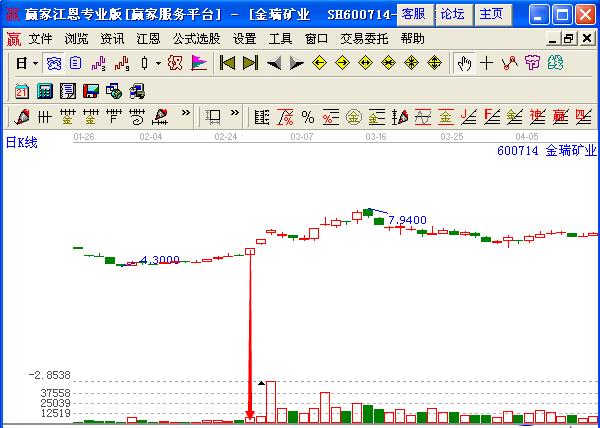 圖2 金瑞礦業(yè)2005年2月份的日線走勢圖.jpg